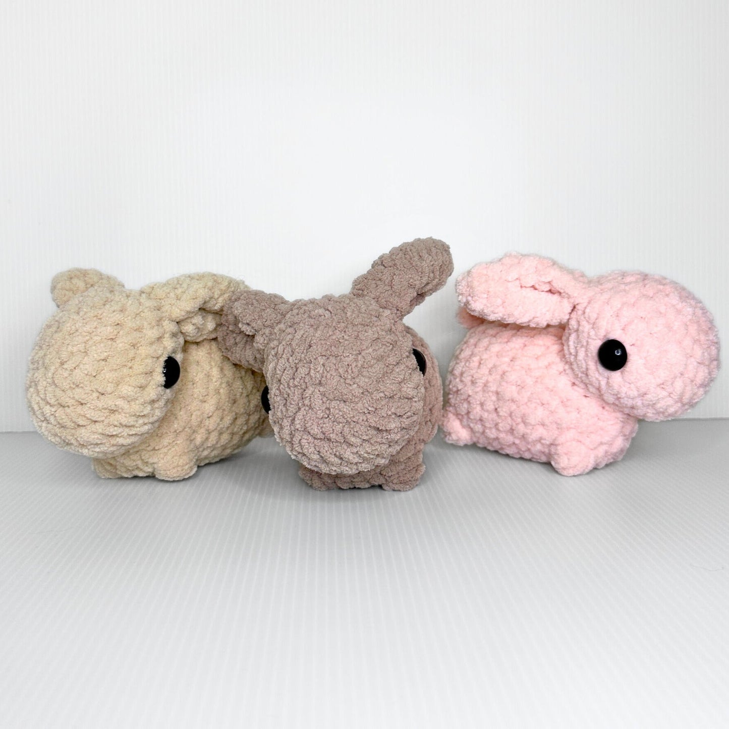 Handmade Beau the Bunny Crochet Plush — Lop Ear Stuffed Rabbit in Chunky Yarn, Choose Your Color - pursuitofcraftyness