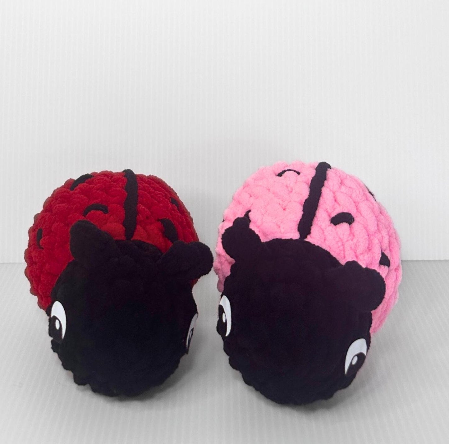 Handmade Crochet Ladybug Plushie – Small Stuffed Ladybug Toy in Red or Pink - pursuitofcraftyness