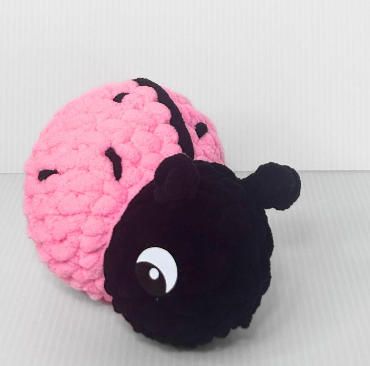 Handmade Crochet Ladybug Plushie – Small Stuffed Ladybug Toy in Red or Pink - pursuitofcraftyness