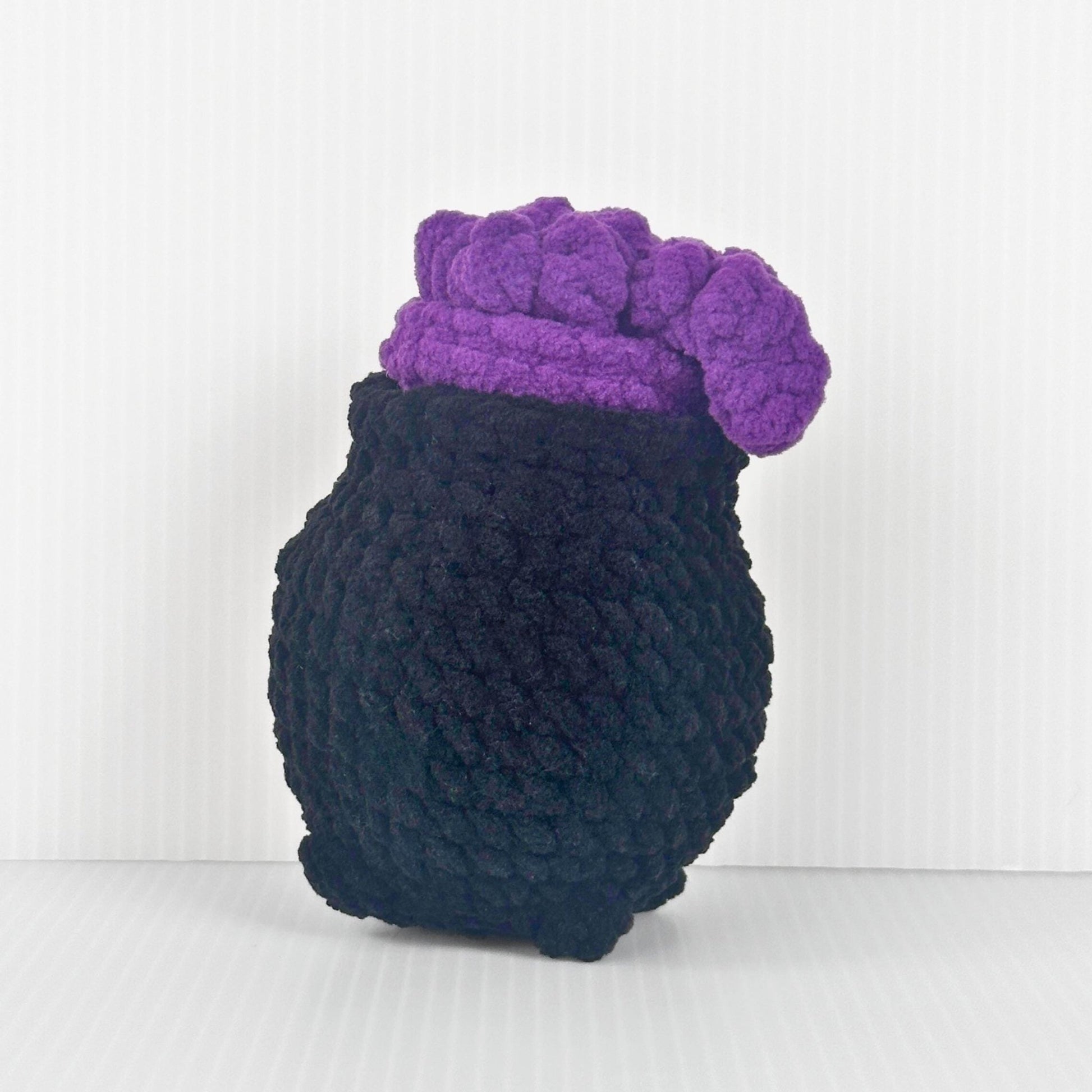 Handmade Crochet Mini Cauldron, a Halloween Desk Decor with Removable Lid and Storage - pursuitofcraftyness