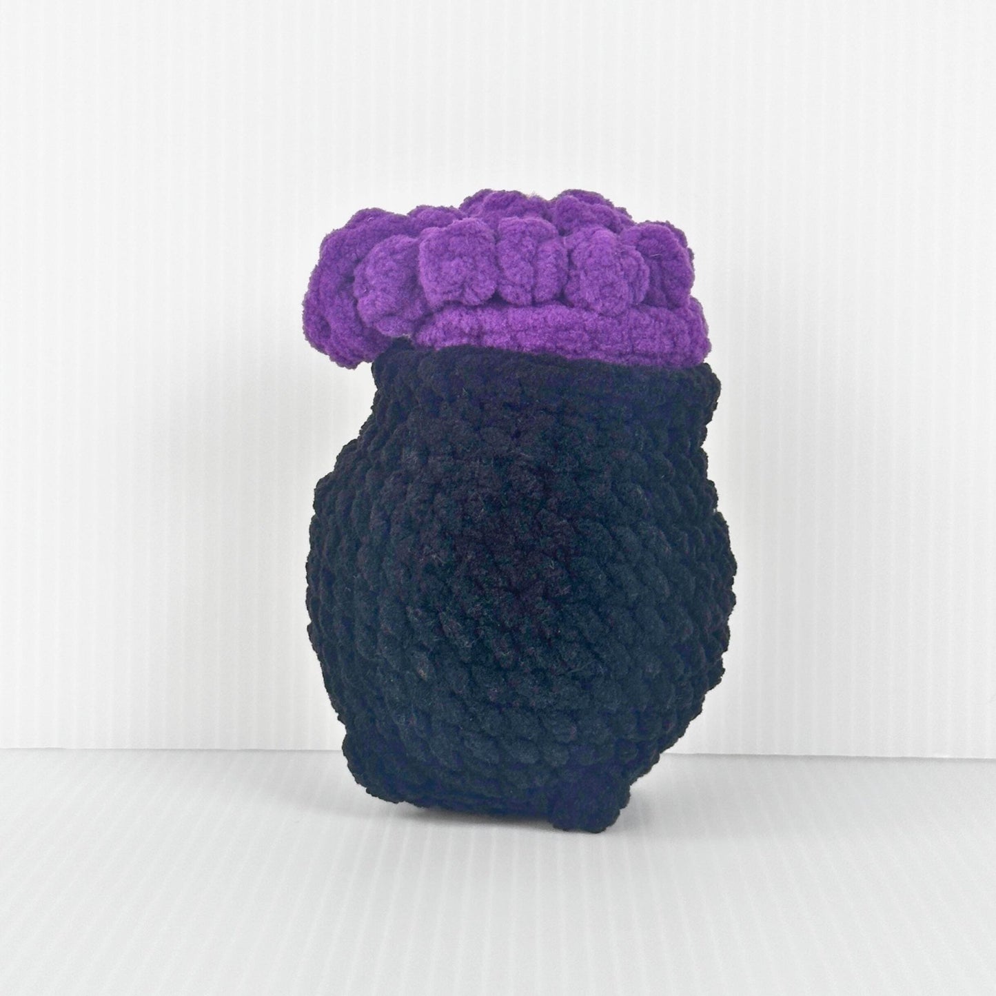 Handmade Crochet Mini Cauldron, a Halloween Desk Decor with Removable Lid and Storage - pursuitofcraftyness