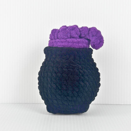 Handmade Crochet Mini Cauldron, a Halloween Desk Decor with Removable Lid and Storage - pursuitofcraftyness