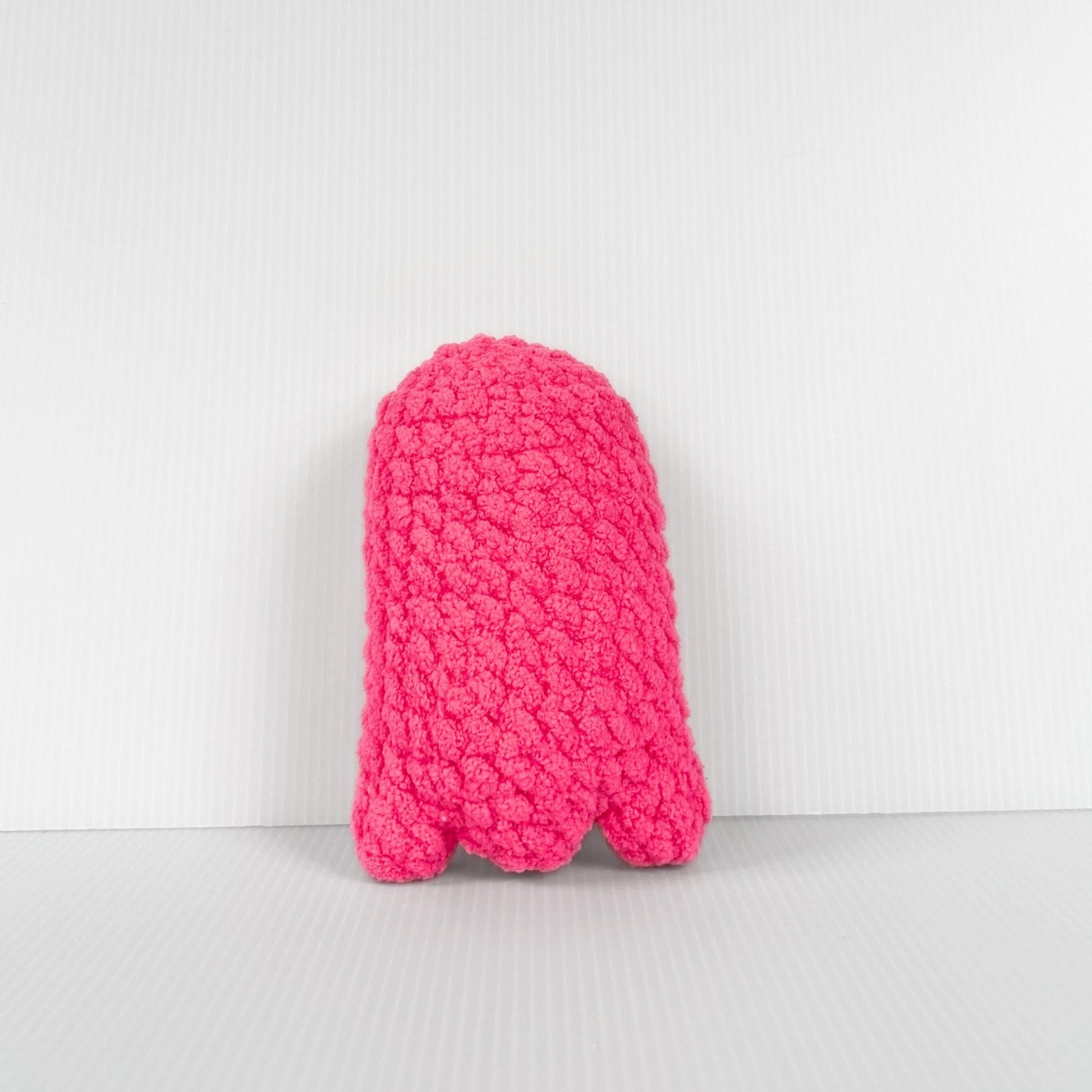 Handmade Crochet Mini Ghost Plushie - a Neon Halloween Decoration for Spooky Season - pursuitofcraftyness