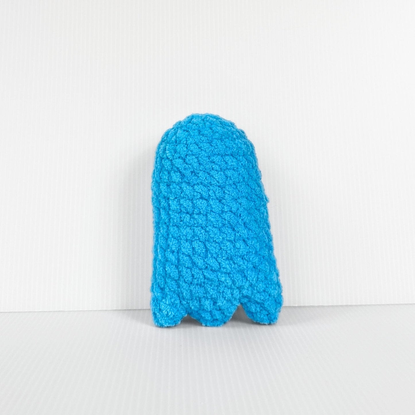 Handmade Crochet Mini Ghost Plushie - a Neon Halloween Decoration for Spooky Season - pursuitofcraftyness