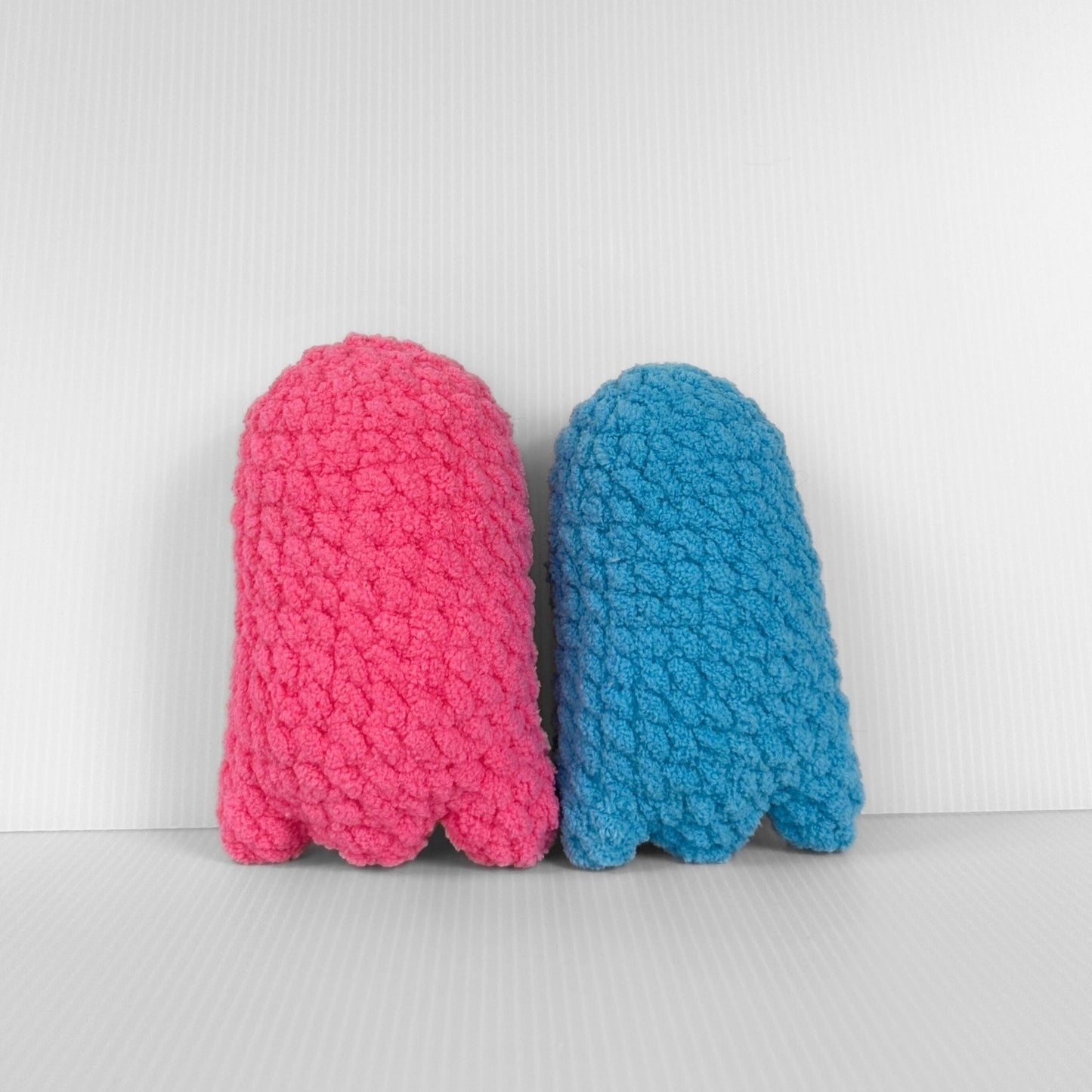 Handmade Crochet Mini Ghost Plushie - a Neon Halloween Decoration for Spooky Season - pursuitofcraftyness