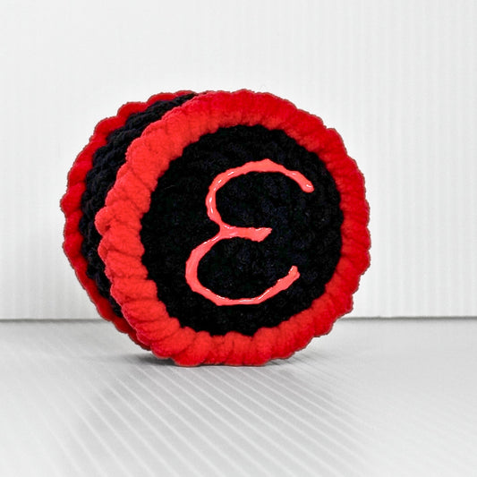 Handmade Easton Area High School Drumline Keychain — Red and Black Crochet Spirit Accessory - pursuitofcraftyness