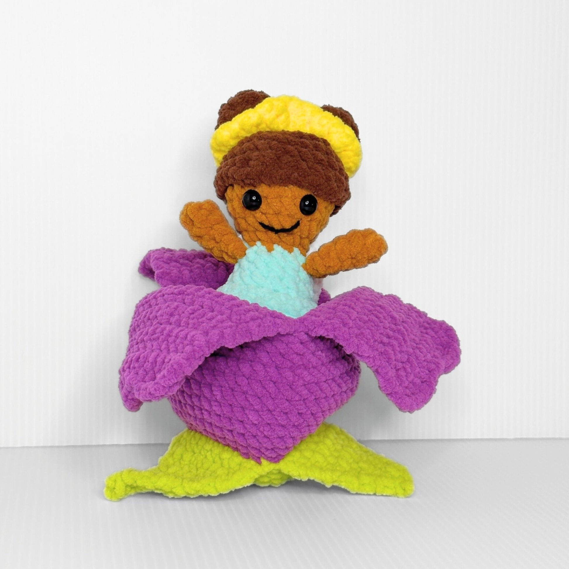 Handmade Flower Fairy in a Tulip Crochet Plush — Kawaii Fantasy Fairy Doll, Choose Your Fairy - pursuitofcraftyness