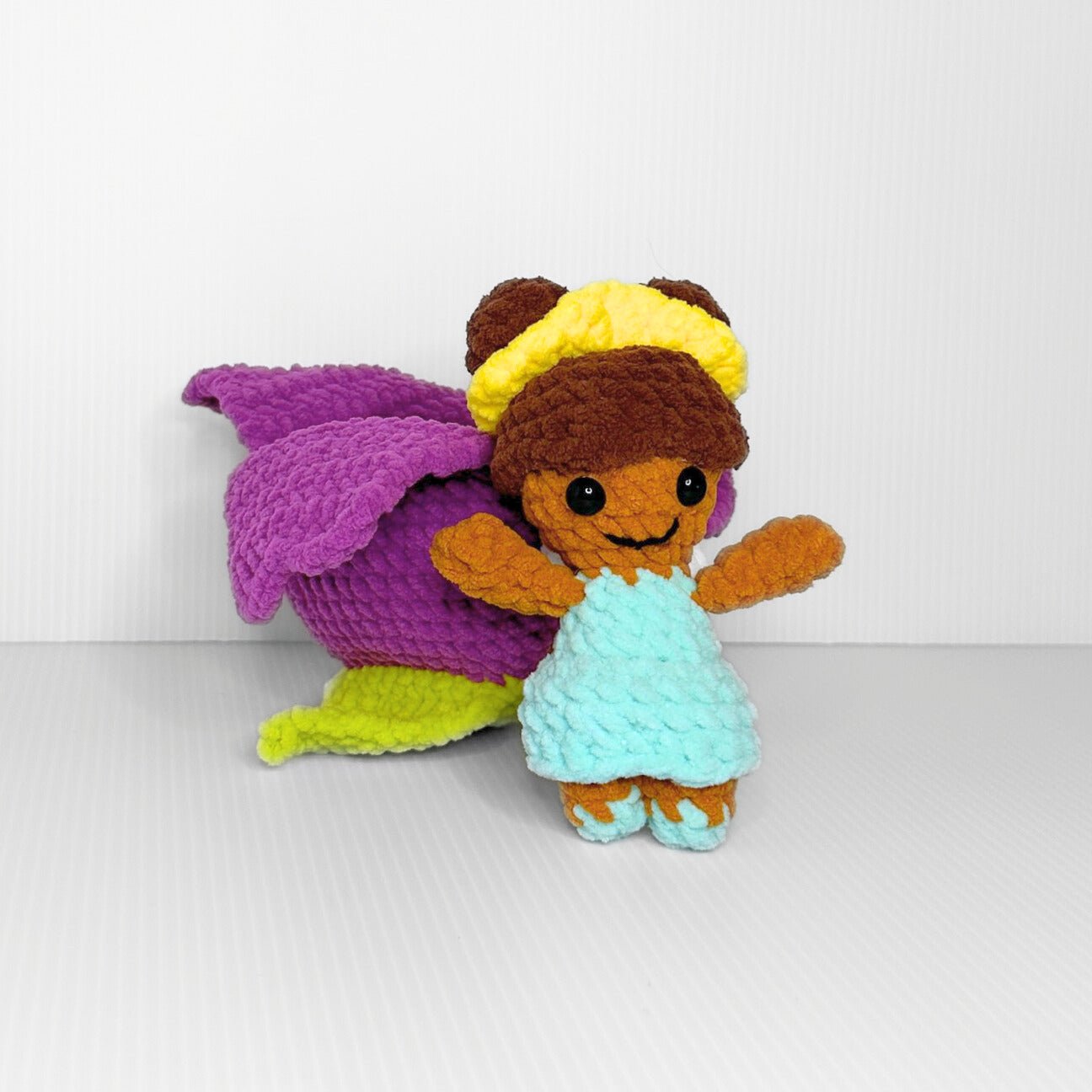 Handmade Flower Fairy in a Tulip Crochet Plush — Kawaii Fantasy Fairy Doll, Choose Your Fairy - pursuitofcraftyness
