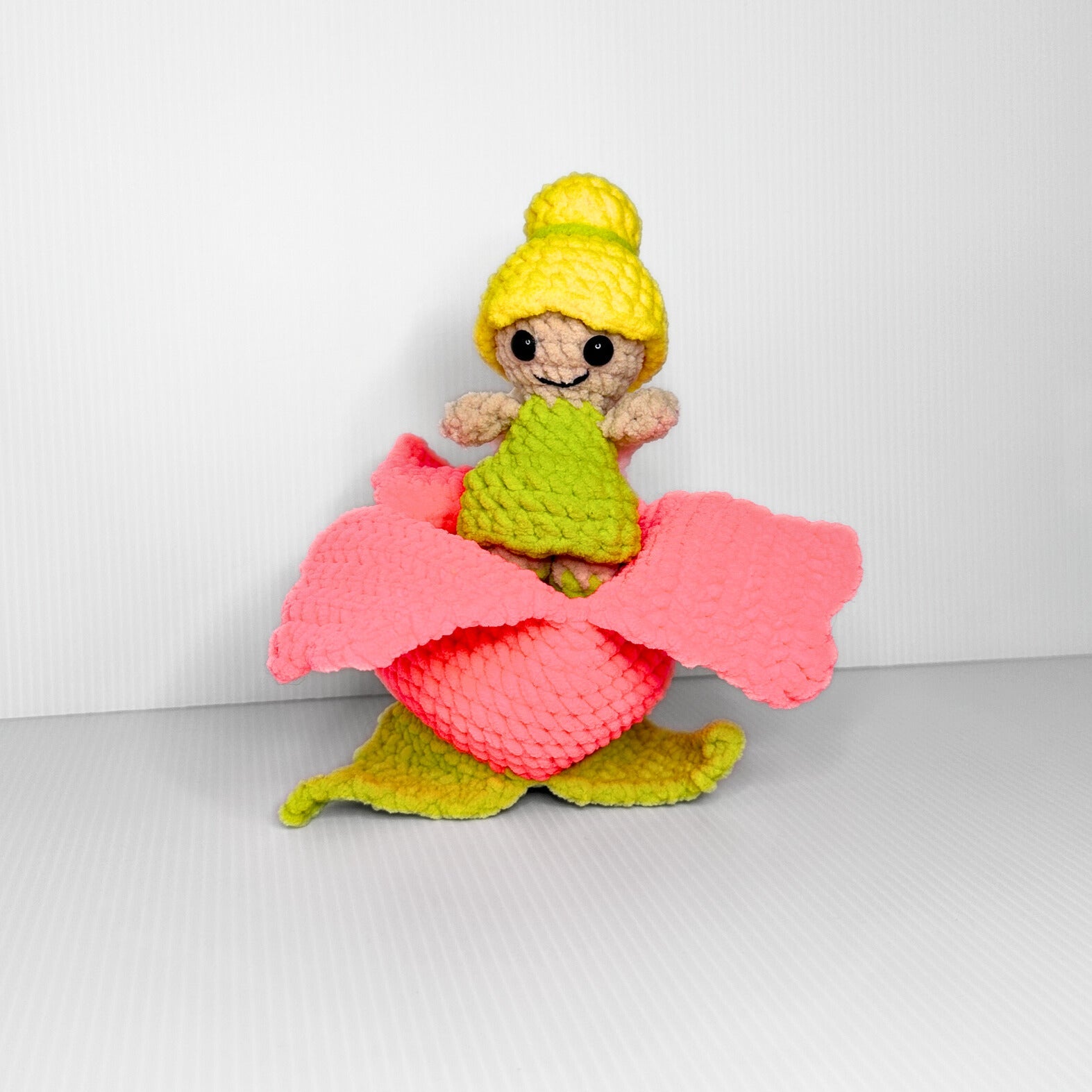 Handmade Flower Fairy in a Tulip Crochet Plush — Kawaii Fantasy Fairy Doll, Choose Your Fairy - pursuitofcraftyness