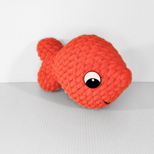 Handmade Goldfish Plush Toy - Adorable Kids Gift & Ocean Decor - pursuitofcraftyness