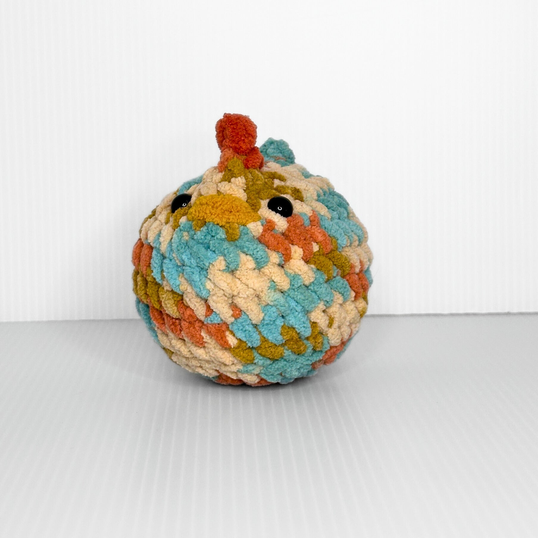 Handmade Hippie Chick Crochet Hen — Multicolor Chunky Yarn Stuffed Animal - pursuitofcraftyness