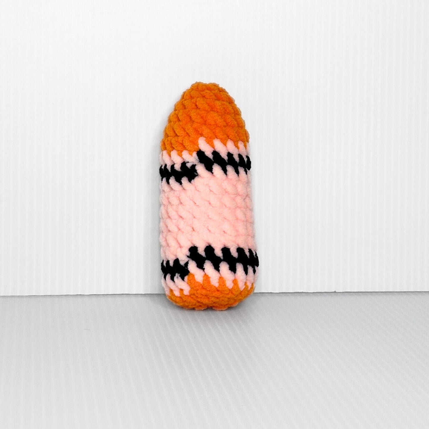 Handmade Kawaii Crayon Crochet Keychain — Cute Crayon Bag Charm with Smiling Face, Choose Your Color - pursuitofcraftyness