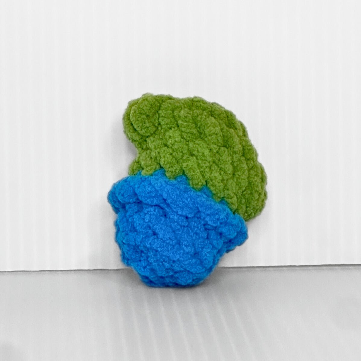 Handmade Micro Cactus Crochet Plush — Tiny Blue and Green Cactus in a Blue Pot - pursuitofcraftyness