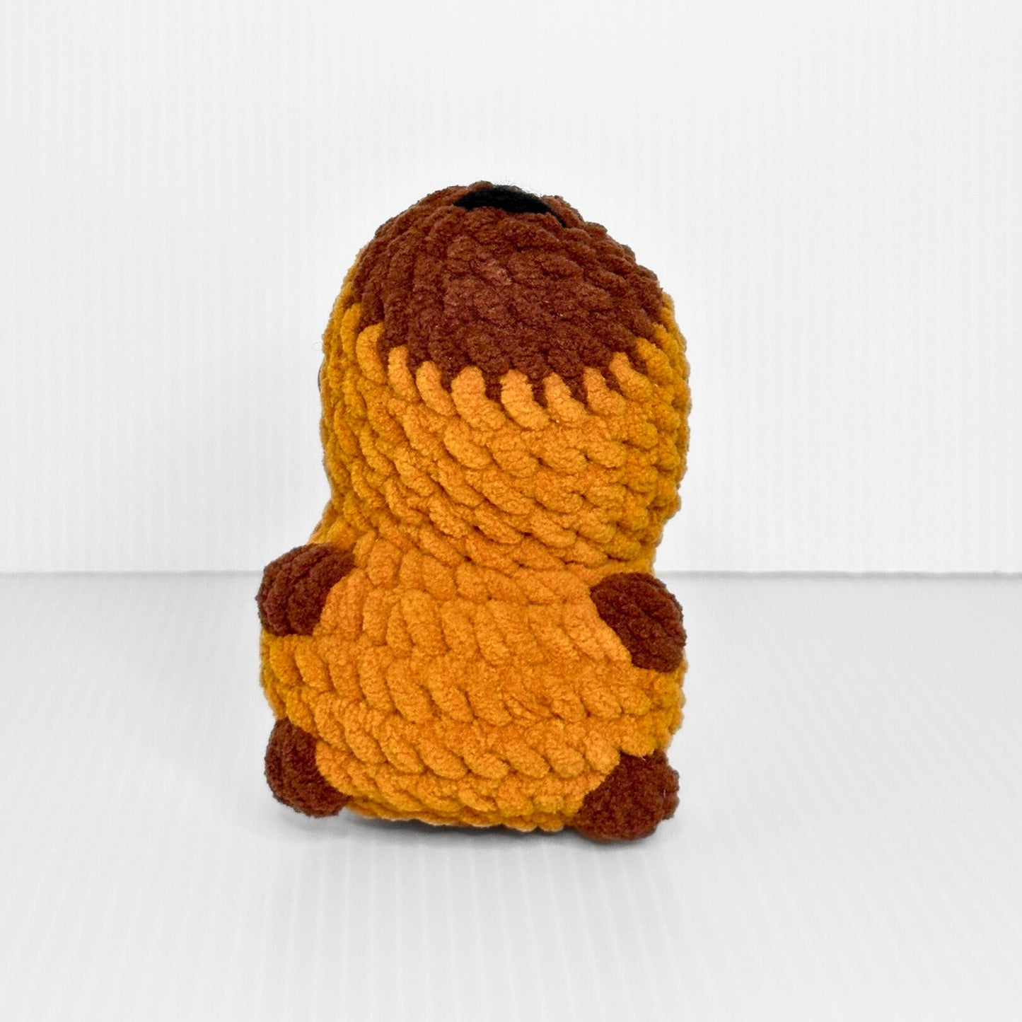 Handmade Sitting Capybara Crochet Plush — Kawaii Dark Amber Capy Stuffed Animal - pursuitofcraftyness