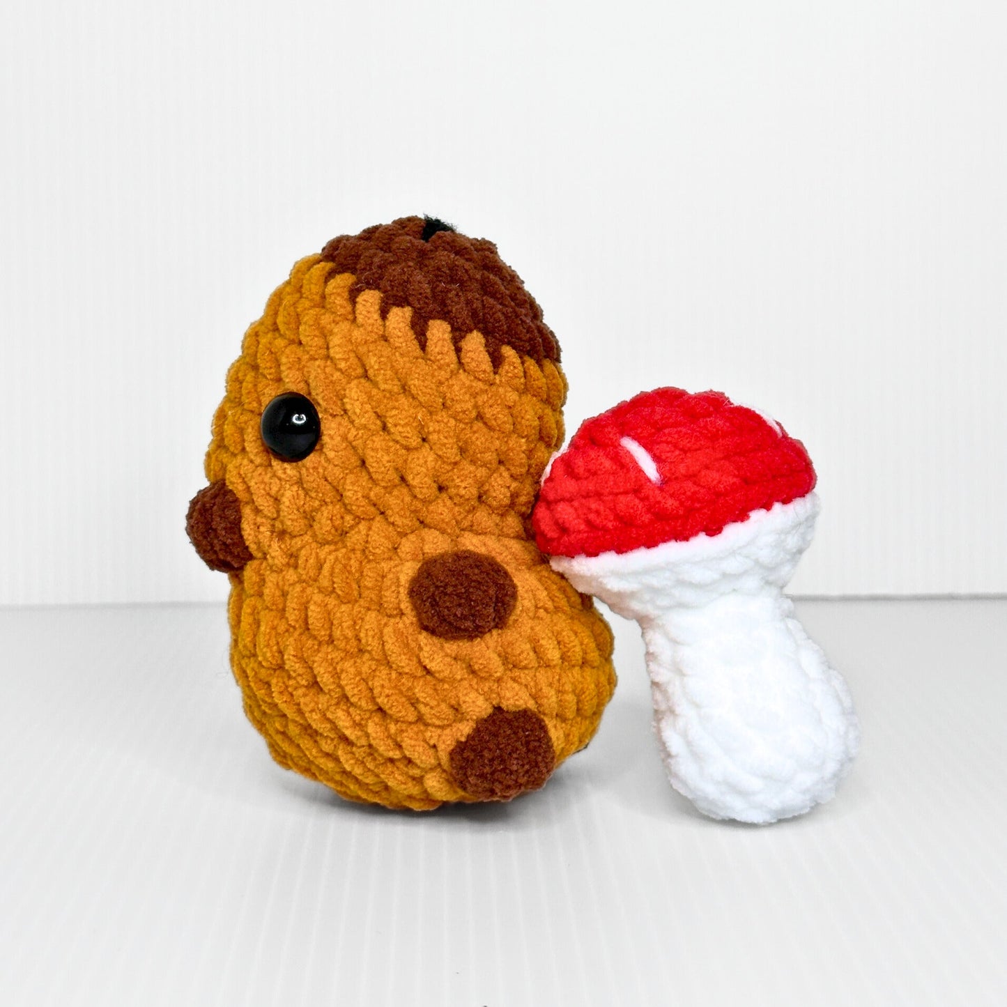 Handmade Sitting Capybara Crochet Plush — Kawaii Dark Amber Capy Stuffed Animal - pursuitofcraftyness