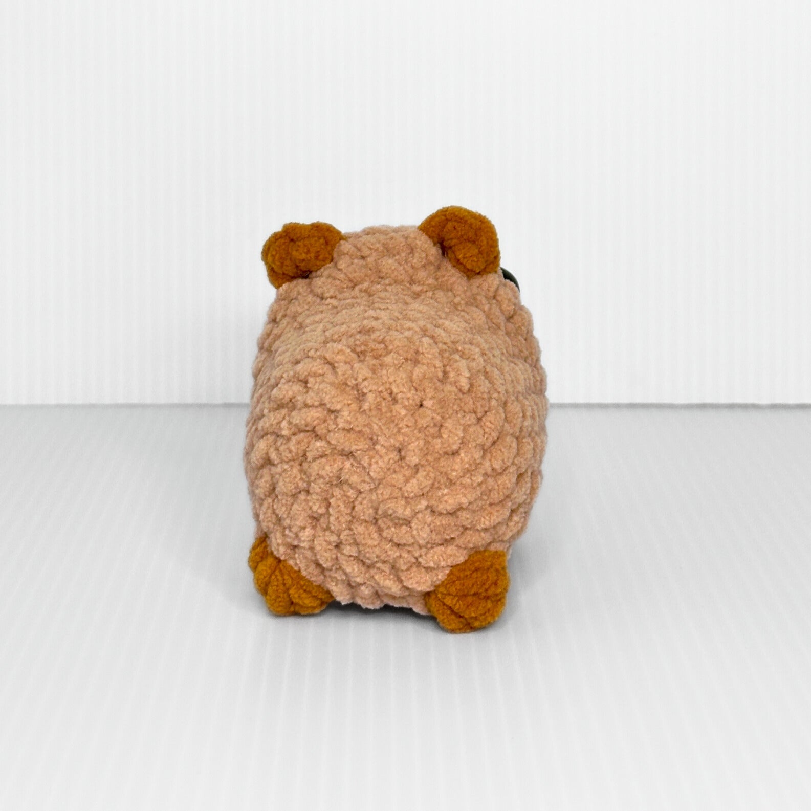 Handmade Standing Capybara Crochet Plush — Kawaii Chonky Capy in Tan Chunky Yarn - pursuitofcraftyness