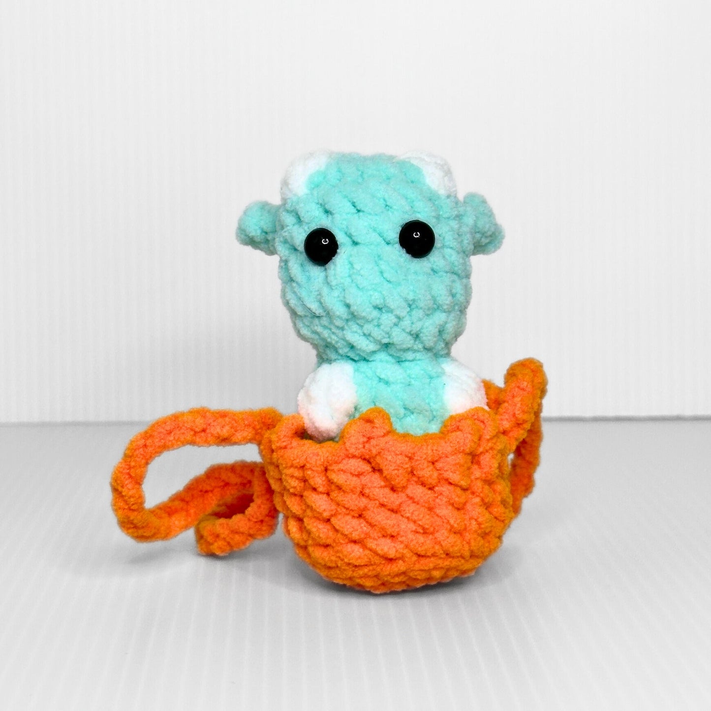 Handmade Tiana Tiny Hanging Dragon Crochet Plush — Kawaii Baby Dragon in a Shell, Choose Your Color - pursuitofcraftyness