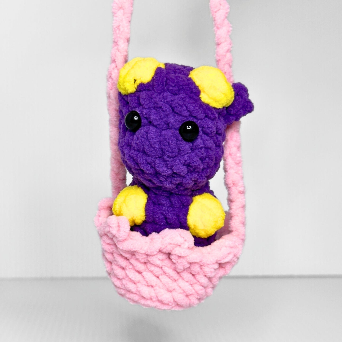 Handmade Tiana Tiny Hanging Dragon Crochet Plush — Kawaii Baby Dragon in a Shell, Choose Your Color - pursuitofcraftyness