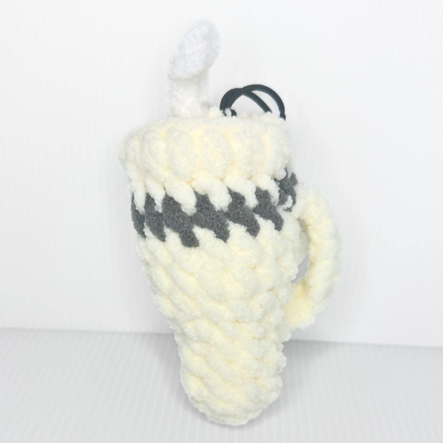 Mini Crochet Stanley Cup Keychain: Handmade Bag Charm - pursuitofcraftyness