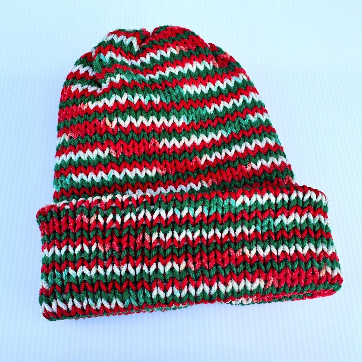 Patterned Winter Beanie: Bright Acrylic Knit Hat - pursuitofcraftyness