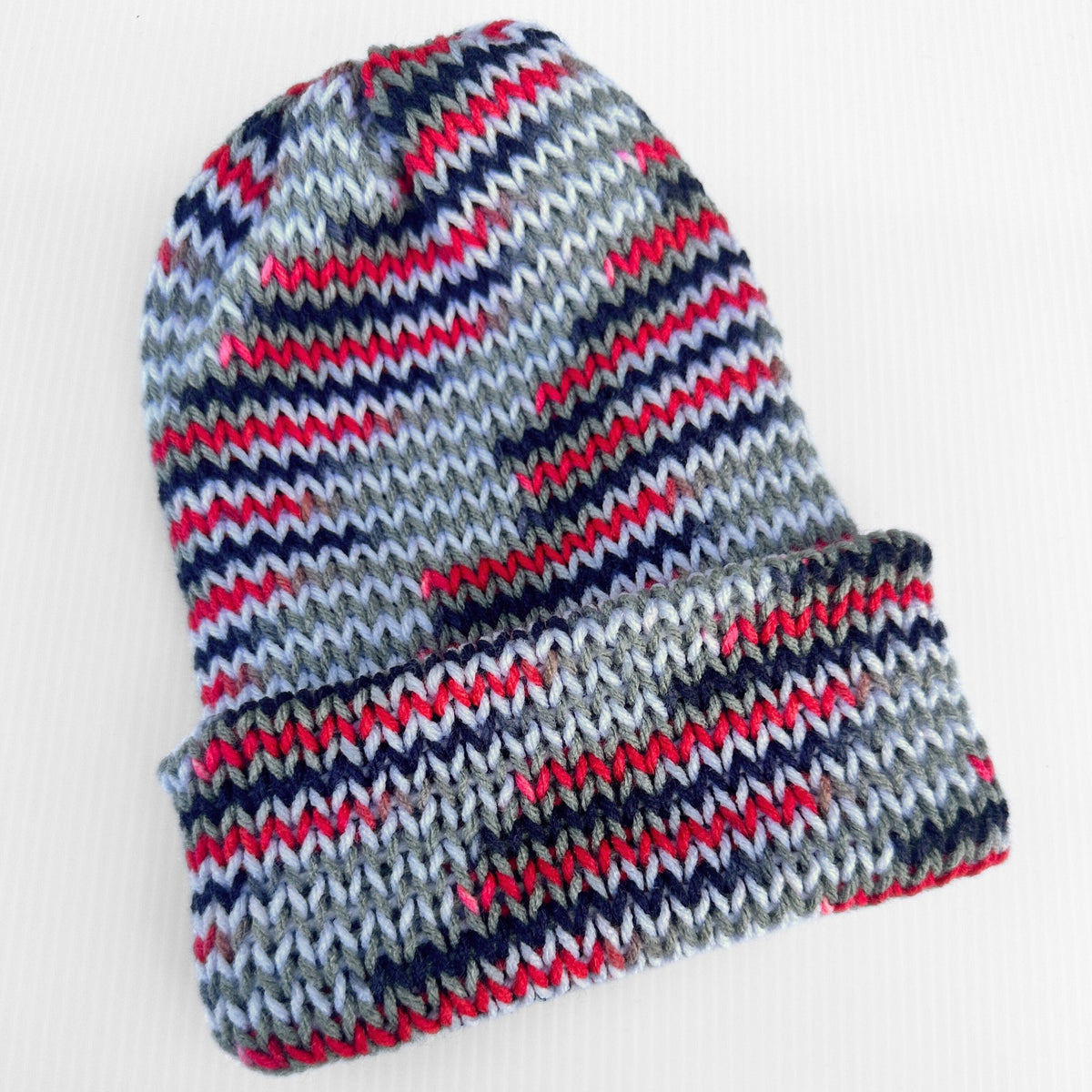 Patterned Winter Beanie: Bright Acrylic Knit Hat - pursuitofcraftyness