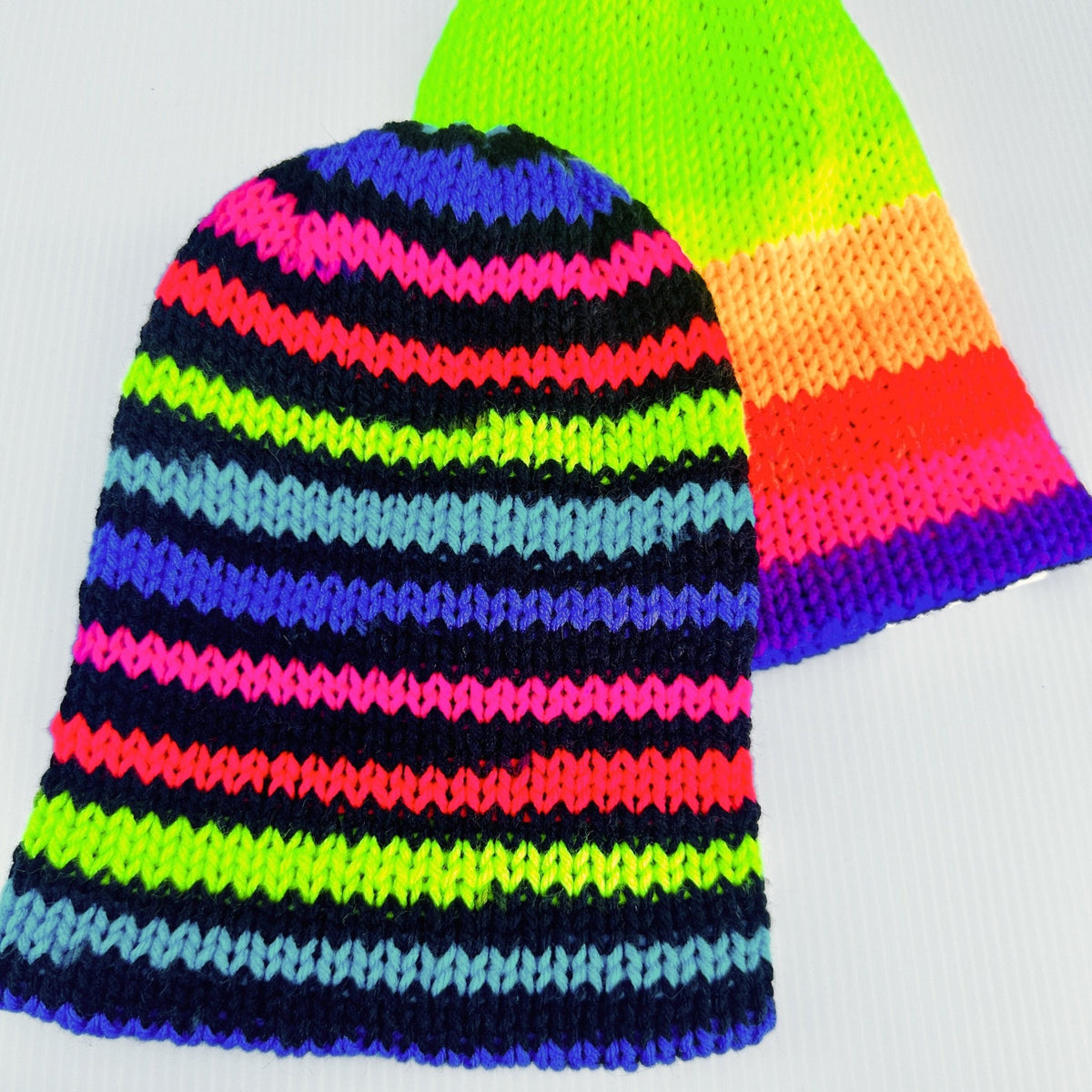 Patterned Winter Beanie: Bright Acrylic Knit Hat - pursuitofcraftyness