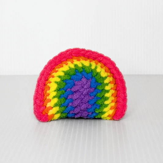 Rainbow Keychain — Handmade Crochet Bag Charm - pursuitofcraftyness