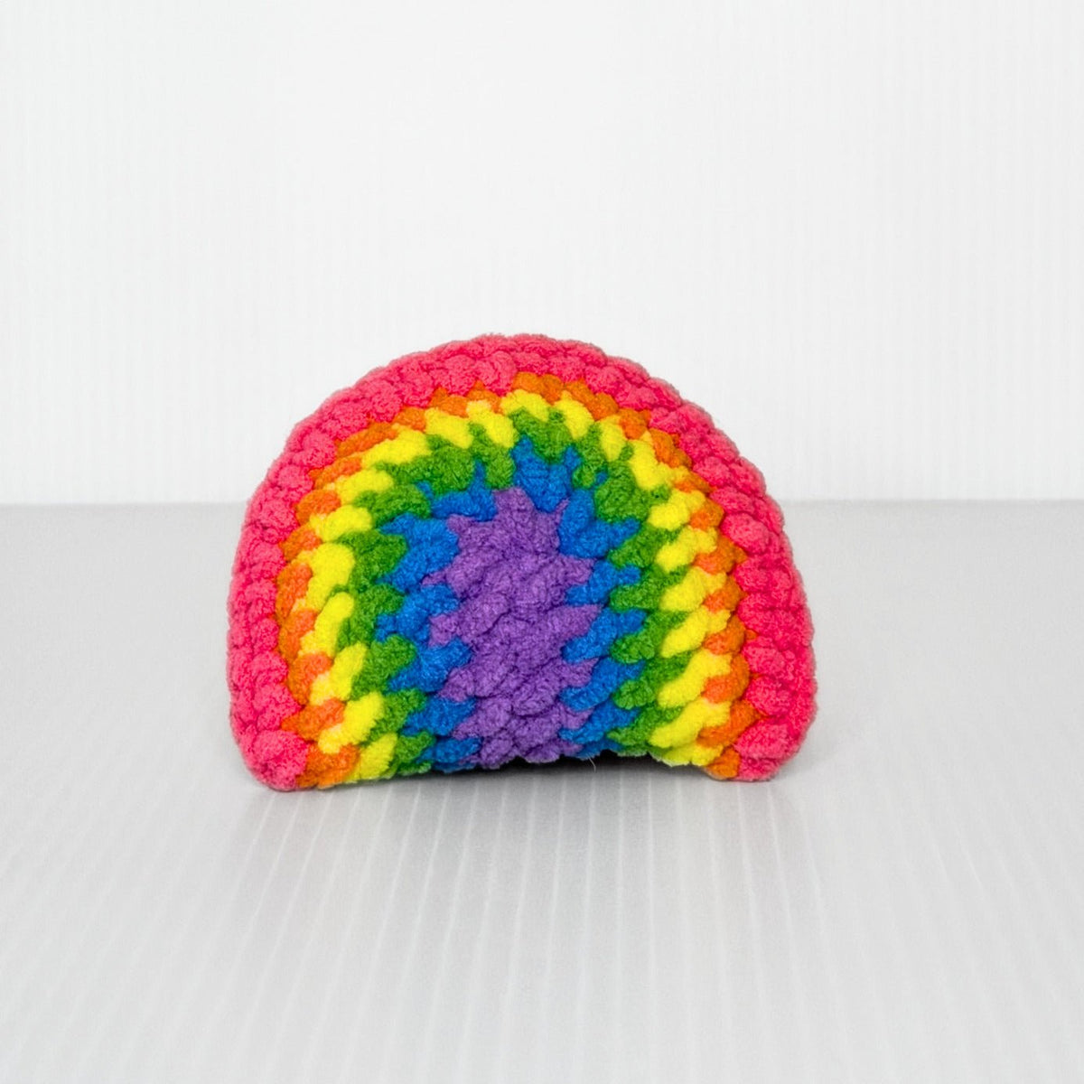 Rainbow Keychain — Handmade Crochet Bag Charm - pursuitofcraftyness