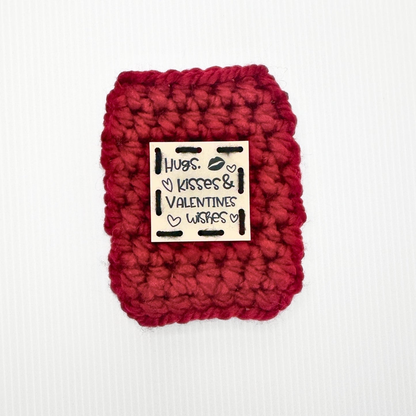 Valentine's Day Crochet Reusable Travel Mug Koozie - Pink, Red, Cream - Galantine's Day Gift - pursuitofcraftyness