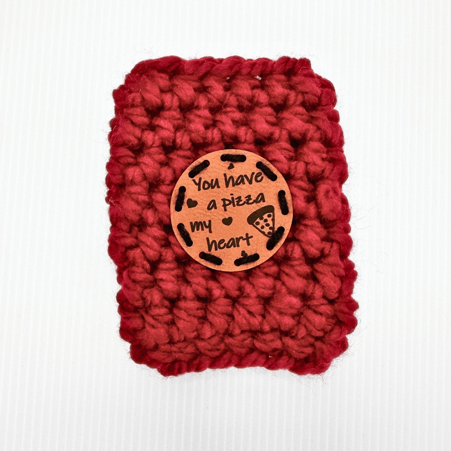 Valentine's Day Crochet Reusable Travel Mug Koozie - Pink, Red, Cream - Galantine's Day Gift - pursuitofcraftyness