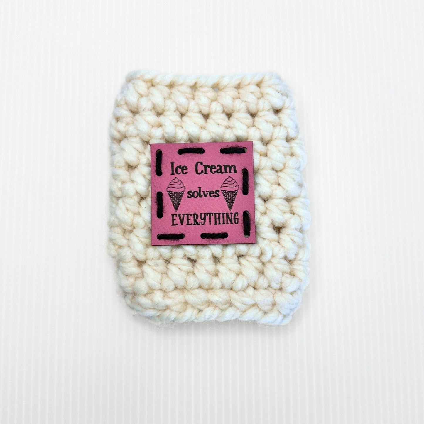 Valentine's Day Crochet Reusable Travel Mug Koozie - Pink, Red, Cream - Galantine's Day Gift - pursuitofcraftyness
