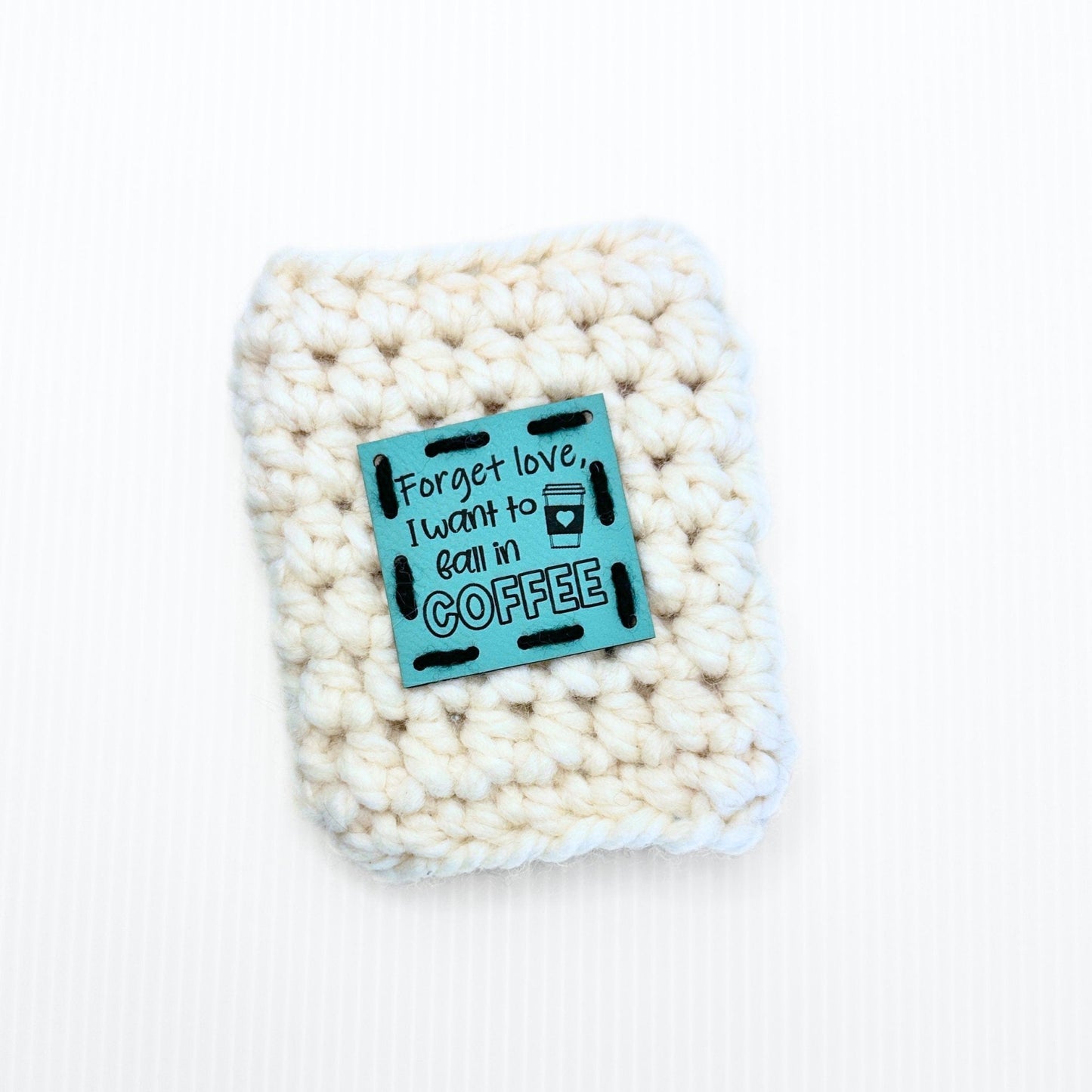 Valentine's Day Crochet Reusable Travel Mug Koozie - Pink, Red, Cream - Galantine's Day Gift - pursuitofcraftyness